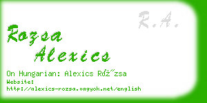 rozsa alexics business card